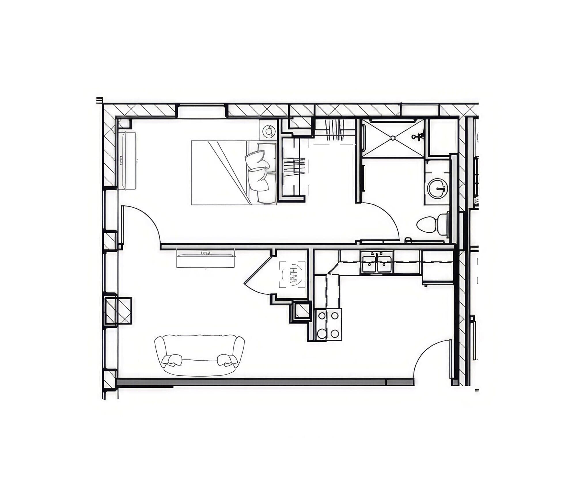 1 Bed floor plan