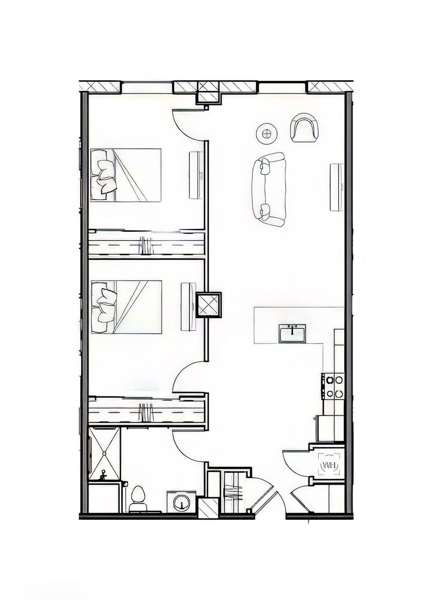 2 Beds floor plan